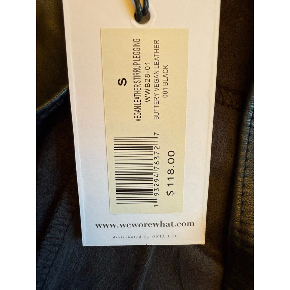 WeWoreWhat Vegan Leather Stirrup Leggings Black Size S NWT - Picture 10 of 16